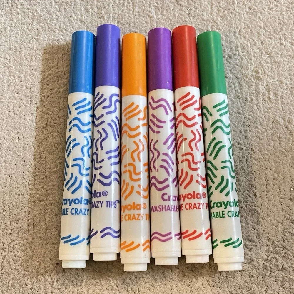 Vintage Crayola Washable‎ Crazy Tips Markers 6-Pack 1991